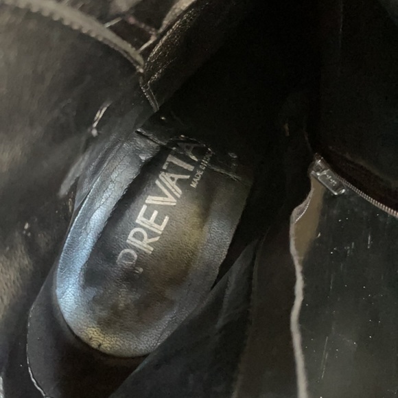 Prevata Suede Black/Gray Zipper Heeled Booties 7.5. EUC - Picture 9 of 10